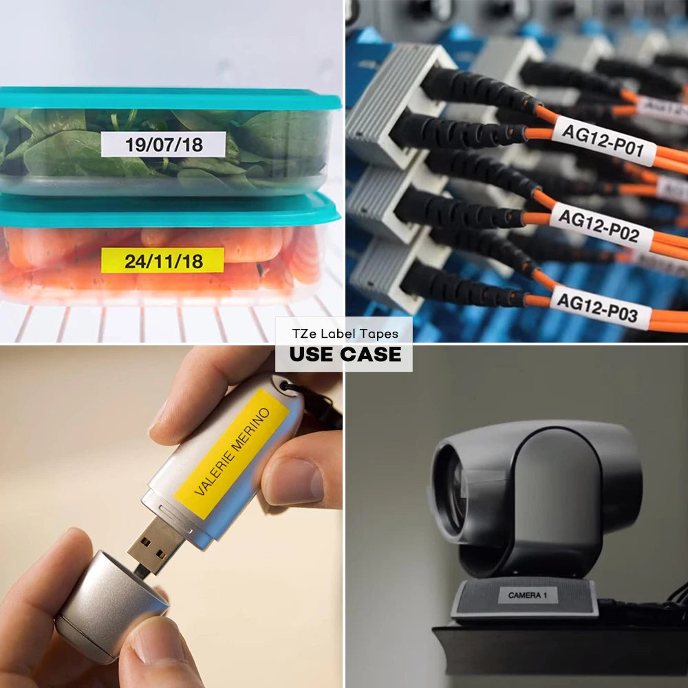 100pcs PTouch Compatible TZ-231 12mm Black on White Labels