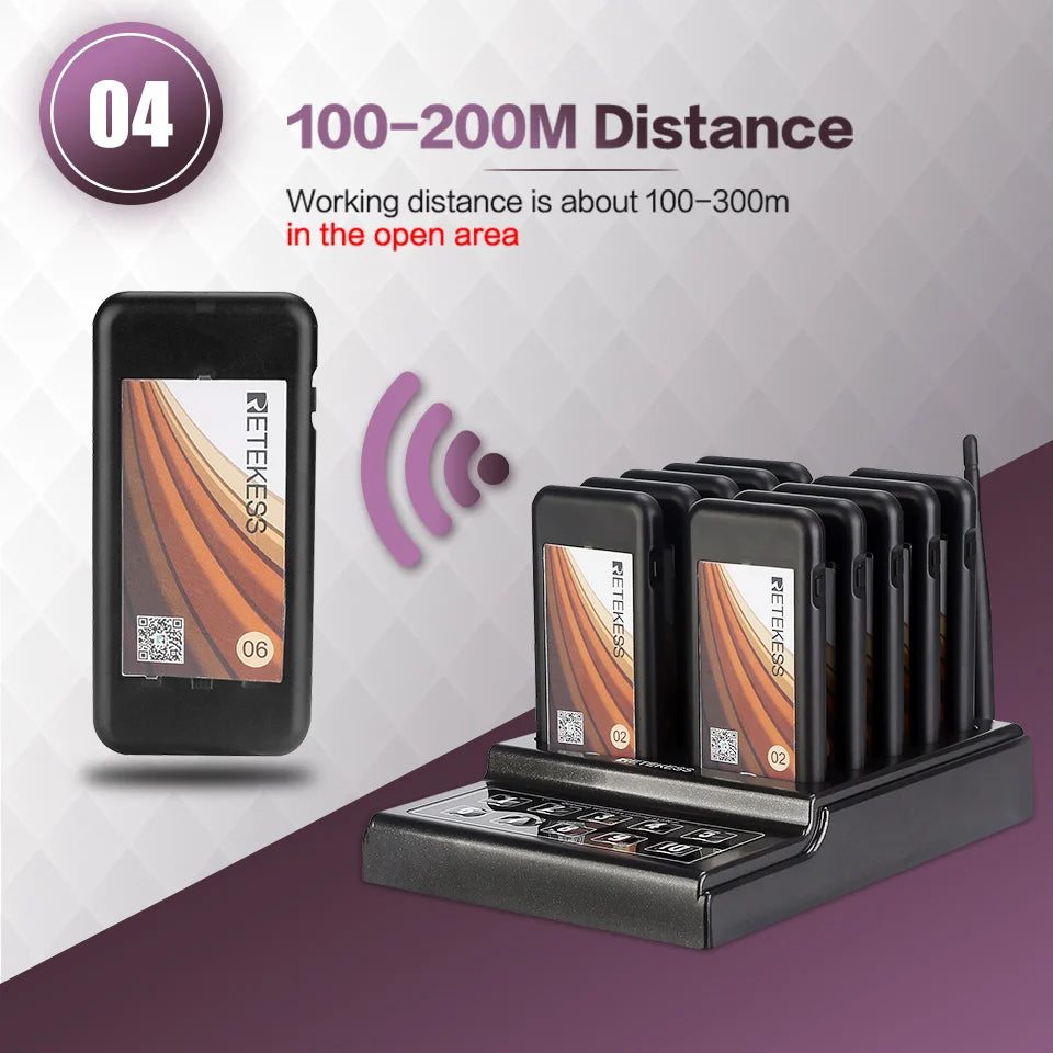 Retekess TD174 Small Restaurant Pager Coaster Vibrator Paging System