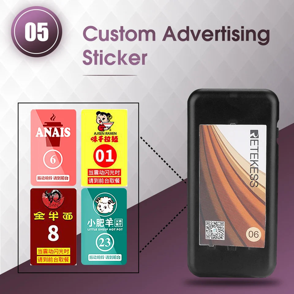 Retekess TD174 Small Restaurant Pager Coaster Vibrator Paging System