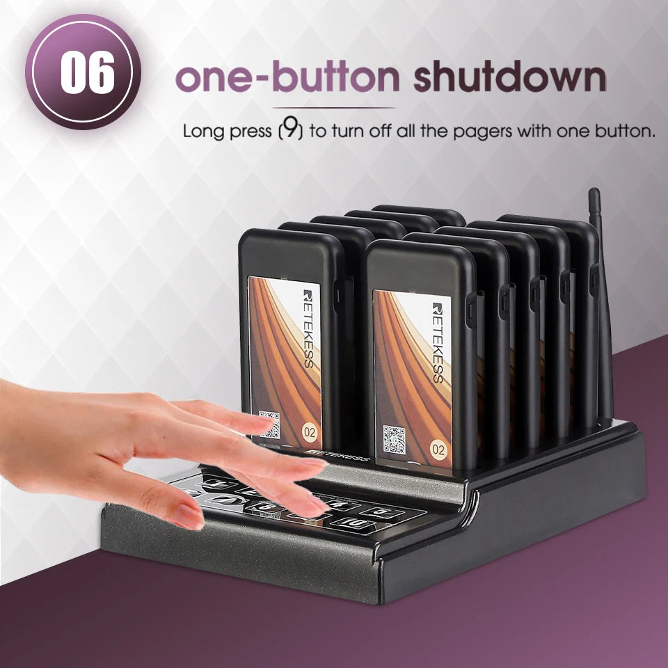 Retekess TD174 Small Restaurant Pager Coaster Vibrator Paging System