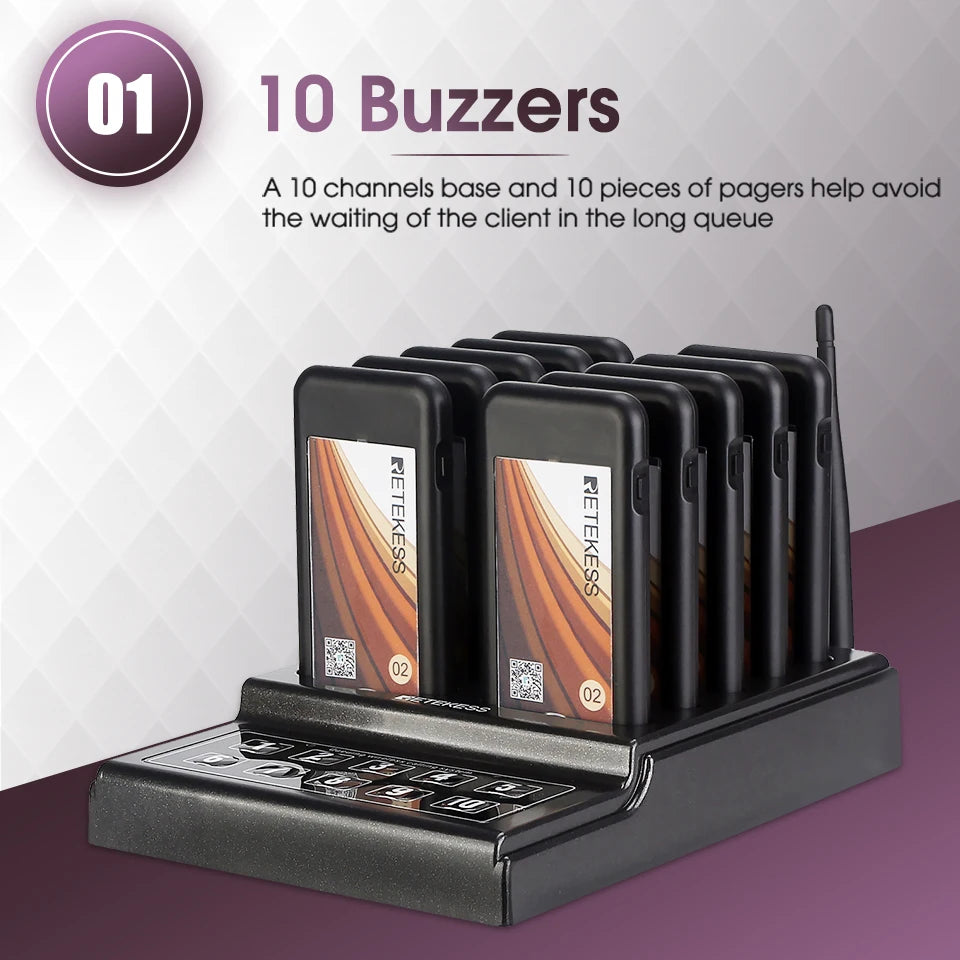 Retekess TD174 Small Restaurant Pager Coaster Vibrator Paging System