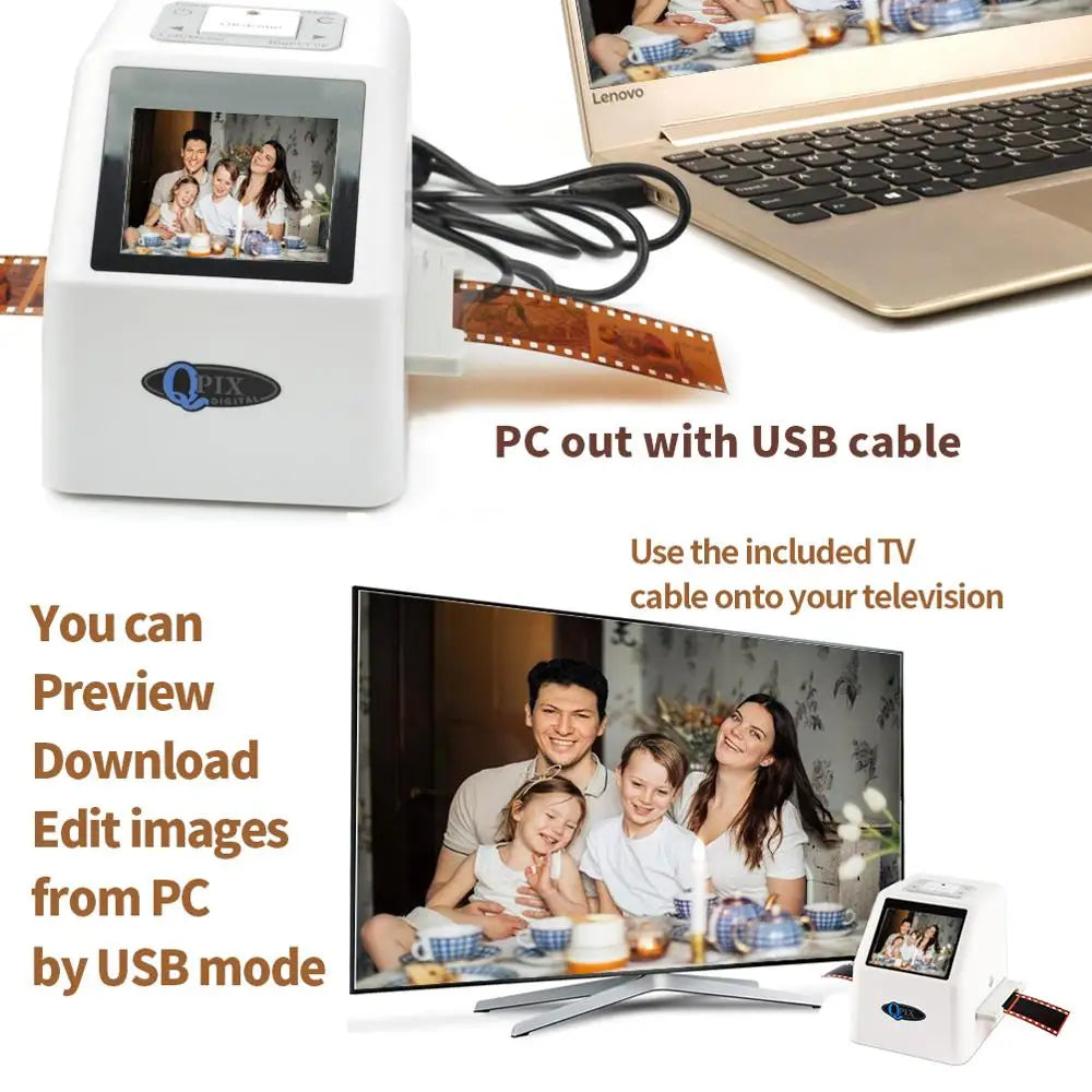 22MP Portable 35mm/110/126 Film & Slide Scanner Digital Converter