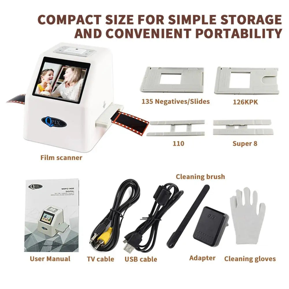 22MP Portable 35mm/110/126 Film & Slide Scanner Digital Converter