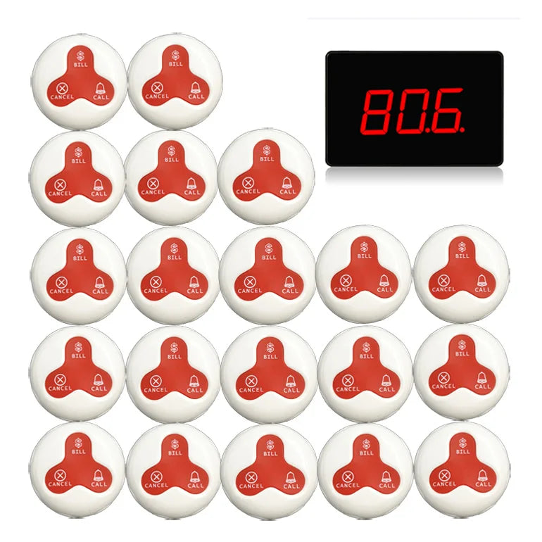 Ycall 433.92mhz Restaurant Pager Wireless Paging System Table Bells Call Button