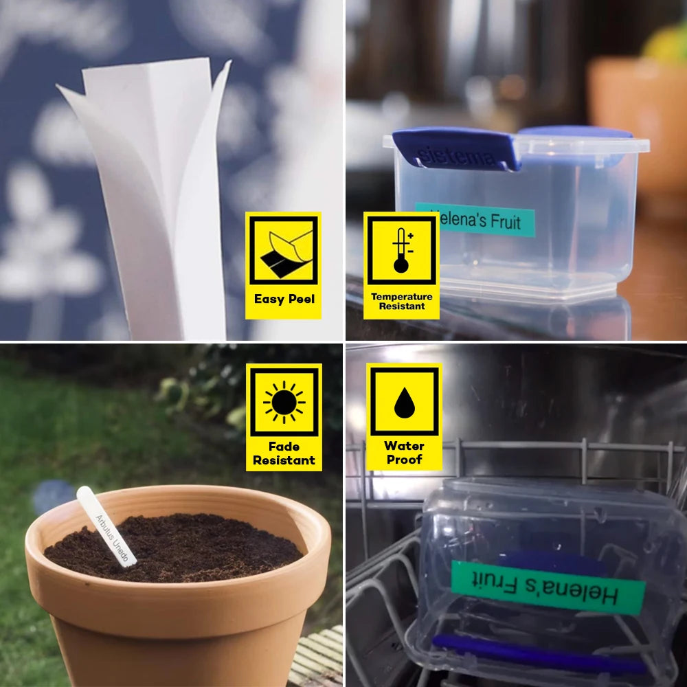 100pcs PTouch Compatible TZ-231 12mm Black on White Labels