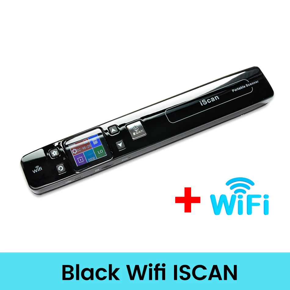 Mini A4 Document & Image Scanner Wi-Fi 1050 DPI Portable LCD