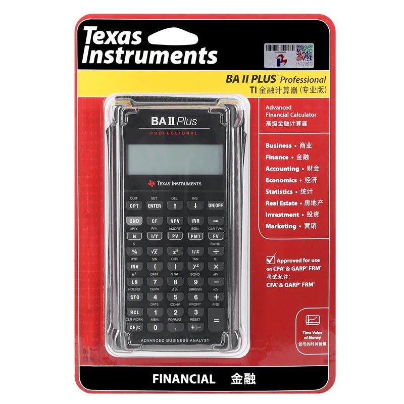 TI BA II Plus Professional Financial Calculator for CFA/FRM Exams
