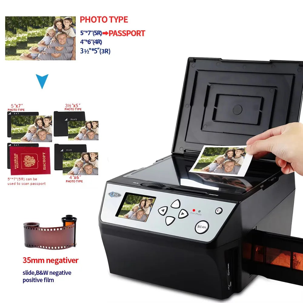 22 MP 4-in-1 Digital Film & Photo Scanner for 35 mm Negatives